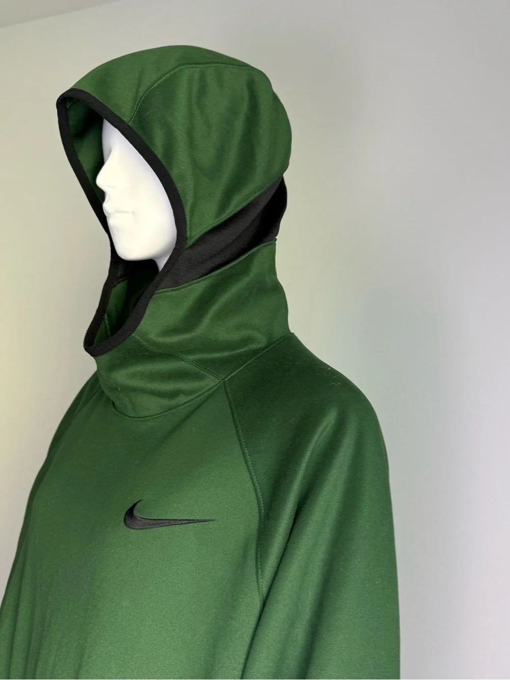 Nike Men’s Dark Green Crewneck Pullover with Black Swoosh